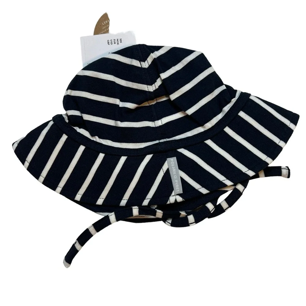 Polarn O Pyret Navy Nautical Stripe Sun Hat Size 2-4 Month New‎